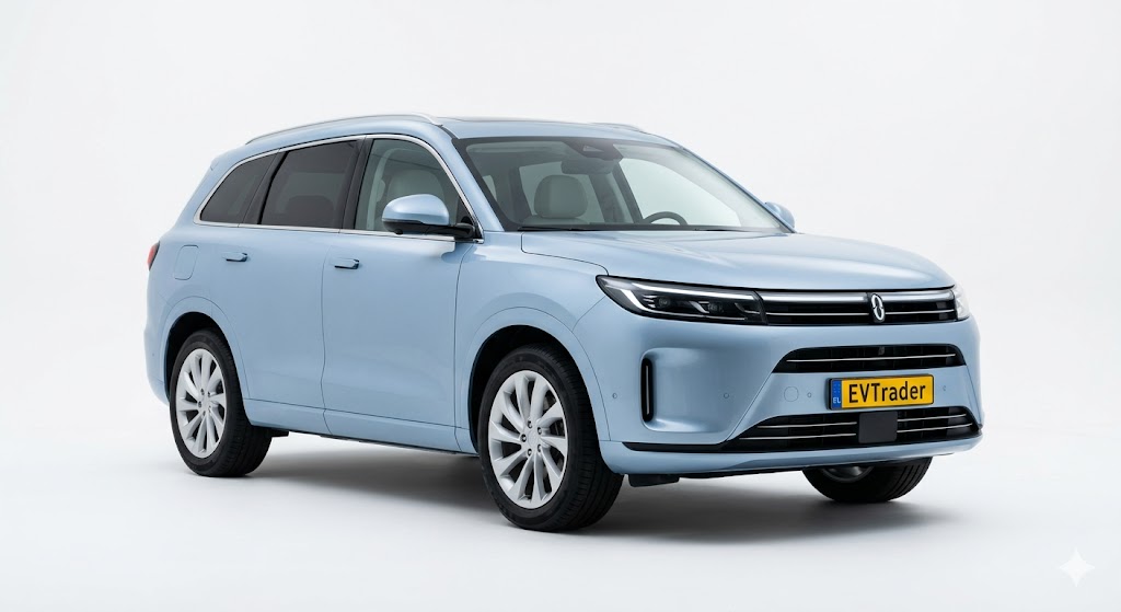 Zijaanzicht van elektrische Aito M7 – Ontdek onze zakelijke Operational Lease Deals bij EVTrader®