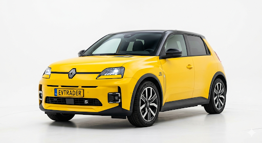 Zijaanzicht van elektrische Renault 5 – Ontdek onze zakelijke Operational Lease Deals bij EVTrader®