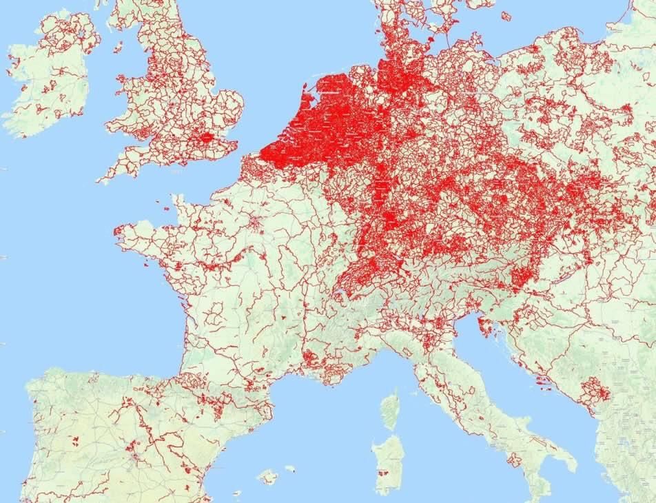 Fietsgebruik in Europa